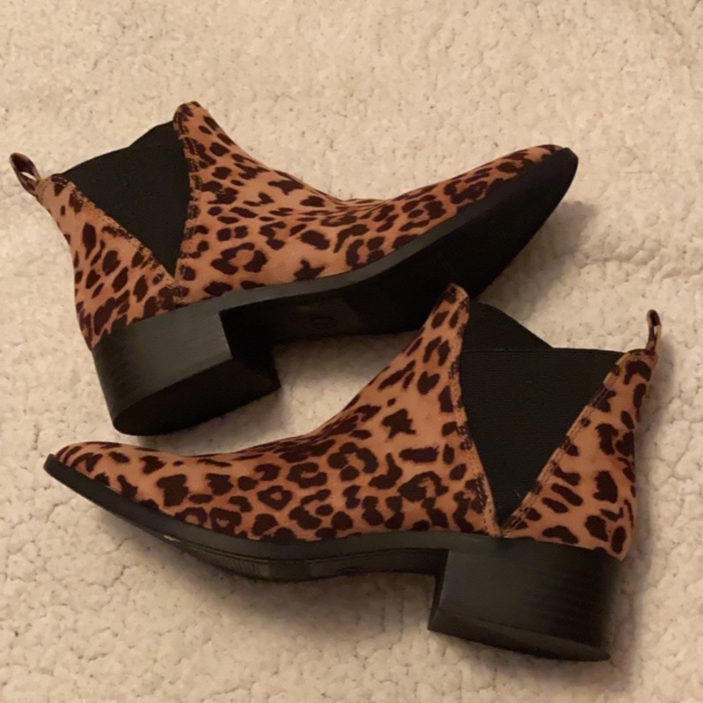 Leopard print booties